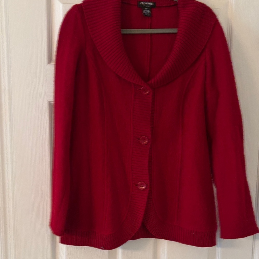 Croft & Barrow Red Women's Cardigan Sweater - Picture 1 of 3